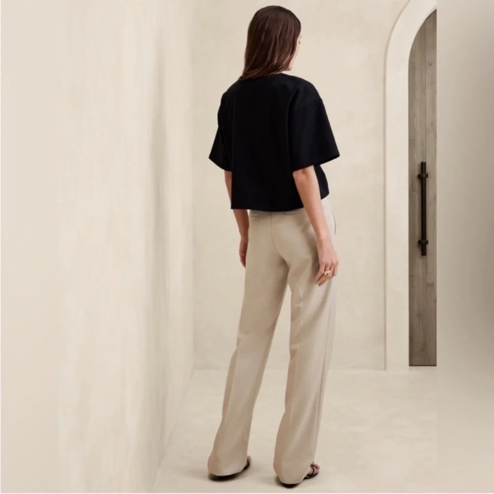 FINAL MARKDOWN NWT! Banana Republic Black Lido Straight Italian Wool Pant  💜 - Picture 2 of 13